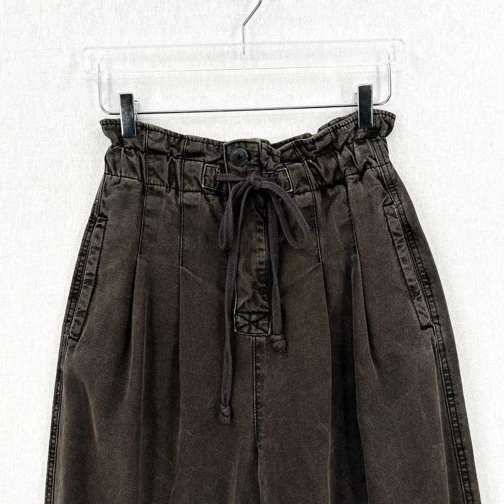 FREE PEOPLE Margate Pleated Trouser Pants Womens Small Charcoal Gray High Rise - Picture 6 of 16